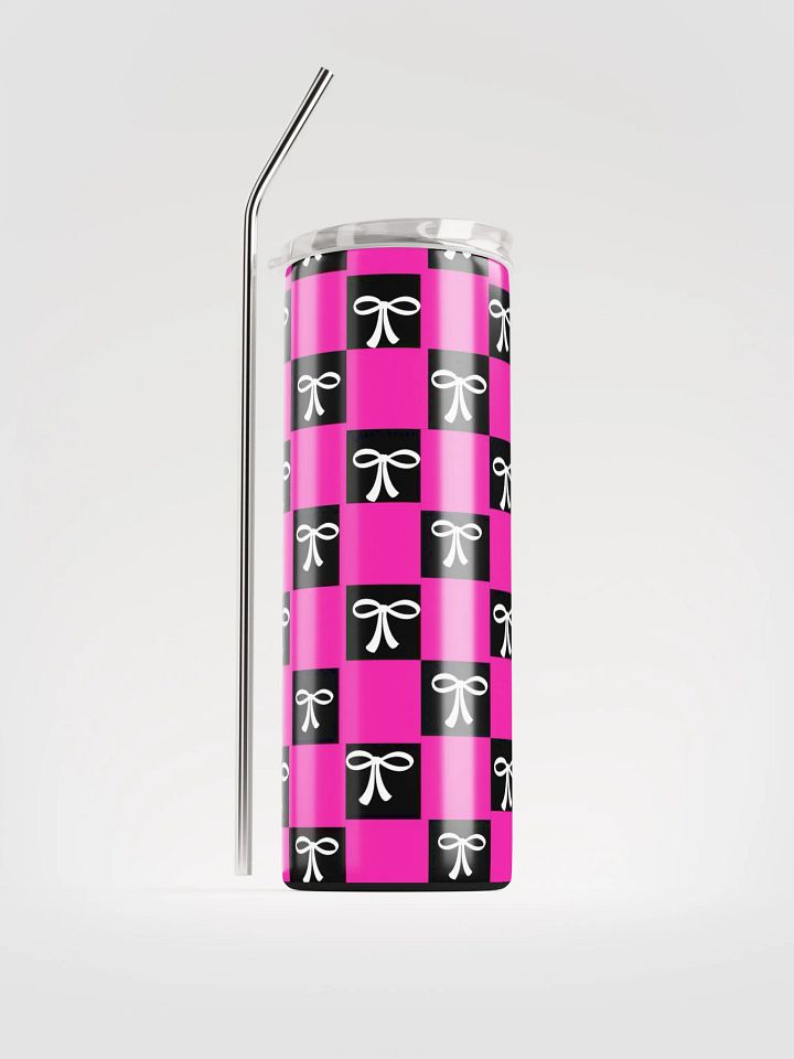 Bow Design Stainless Steel Tumbler with reusable Straw, leak proof cup lid, Tumbler Mug Drinkware Flasks product image (1)