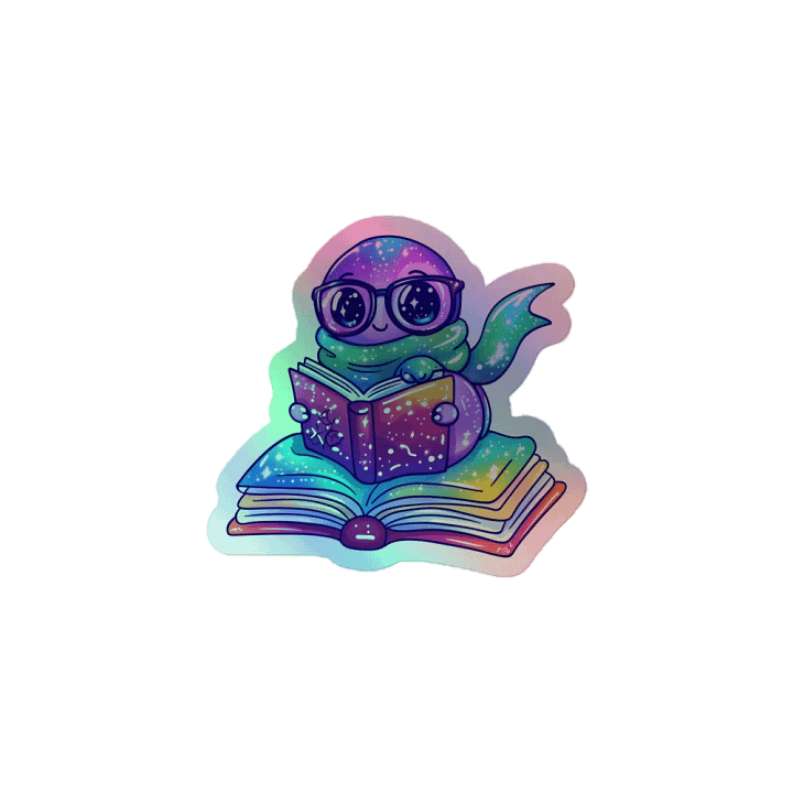 Bookworm Bliss Holographic Sticker product image (1)