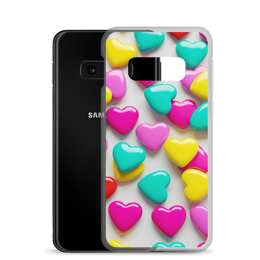 Scattered Colorful Hearts Clear Samsung® Case product image (2)