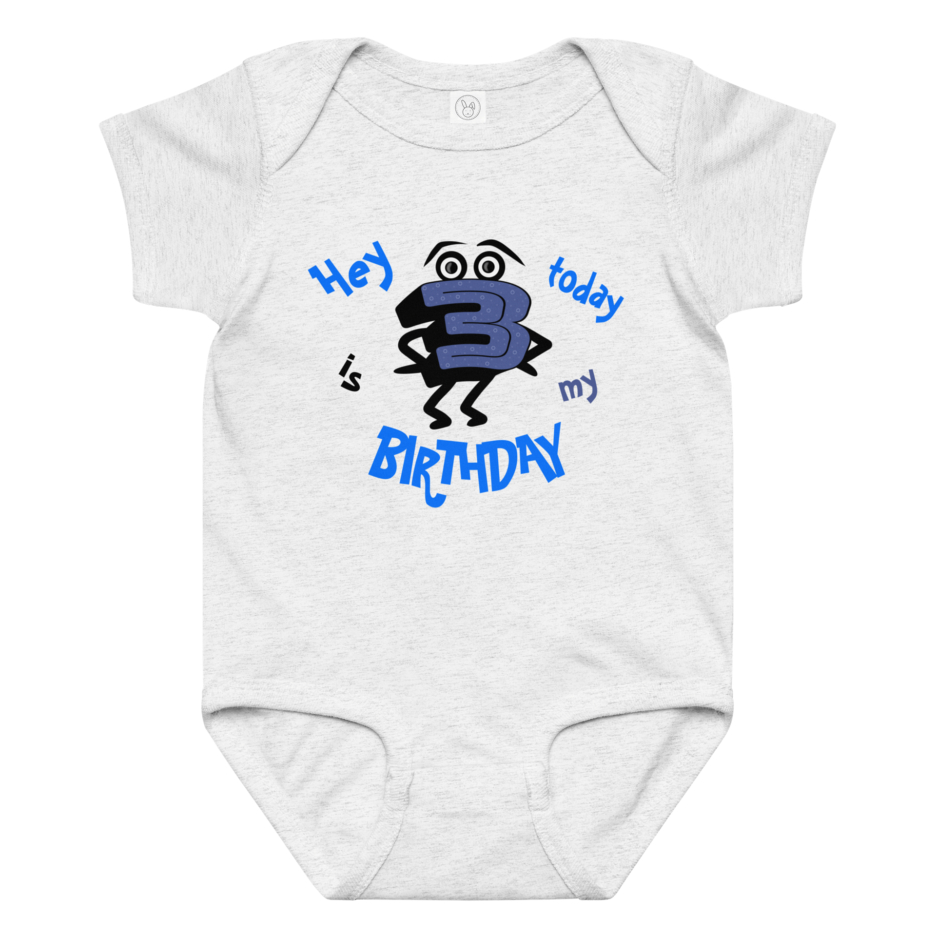 Playful Birthday Number 3 Baby Bodysuit product image (3)