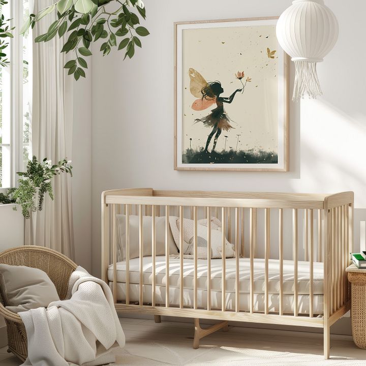 Watercolor Fairy Illustration Whimsical Nursery Art Print product image (2)