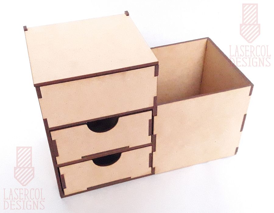 Desk Organizer with drawers - Laser Cut Files product image (5)