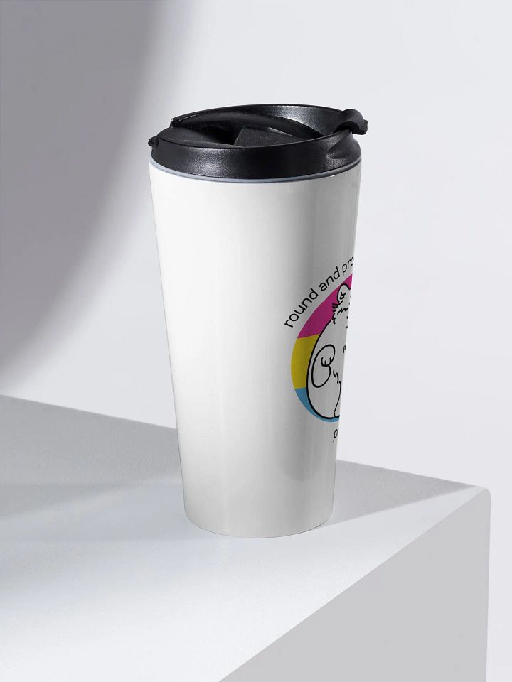 Round and Proud Manul Pansexual Version - Steel Travel Mug product image (2)