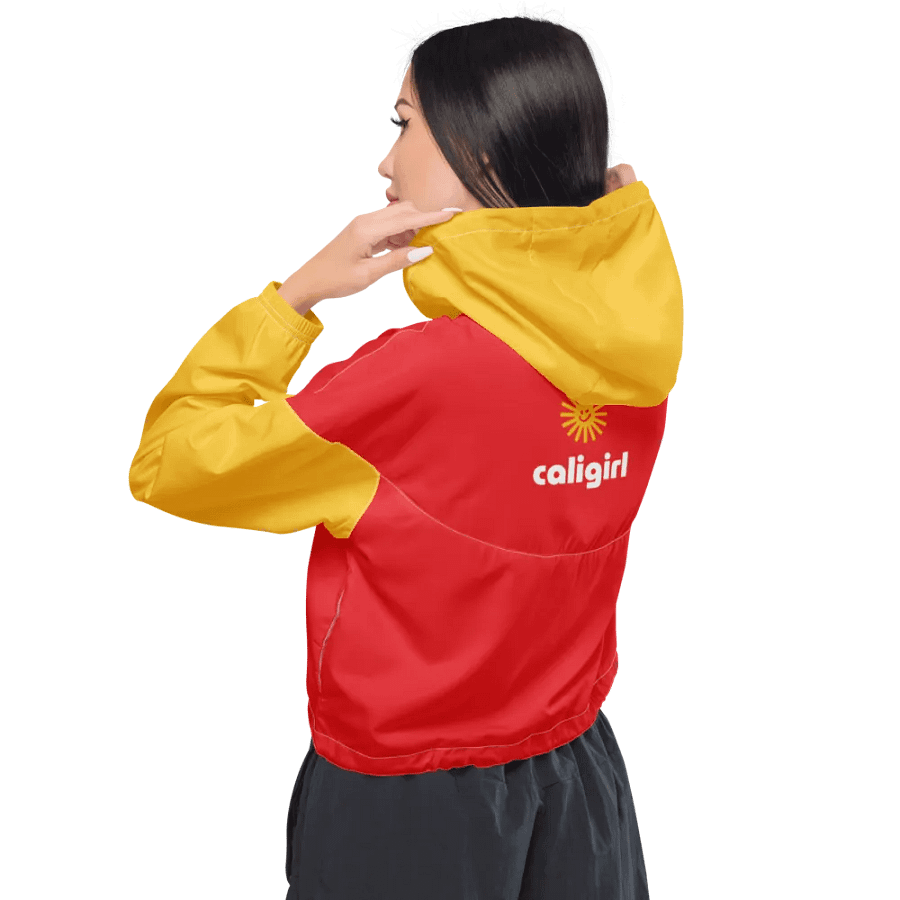 'Caligirl' Red/Yellow Women's Cropped Windbreaker product image (8)