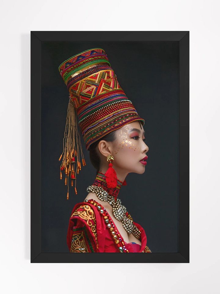 Elegant Asian woman in traditional vibrant attire side view product image (1)