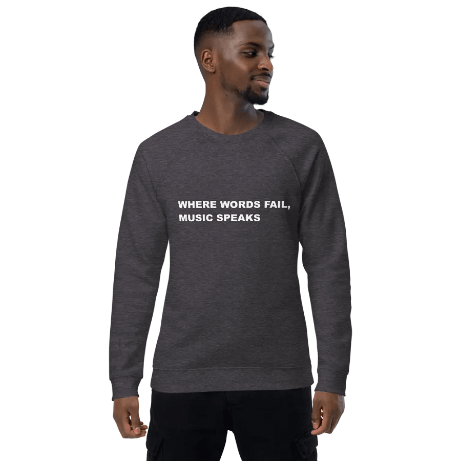 MUSIC SPEAKS TEE IN CHARCOAL product image (1)