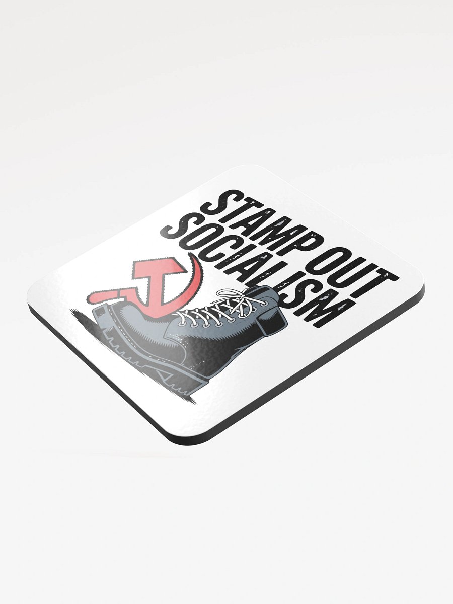 Stamp Out Socialism Boot Graphic glossed cork coasters product image (3)