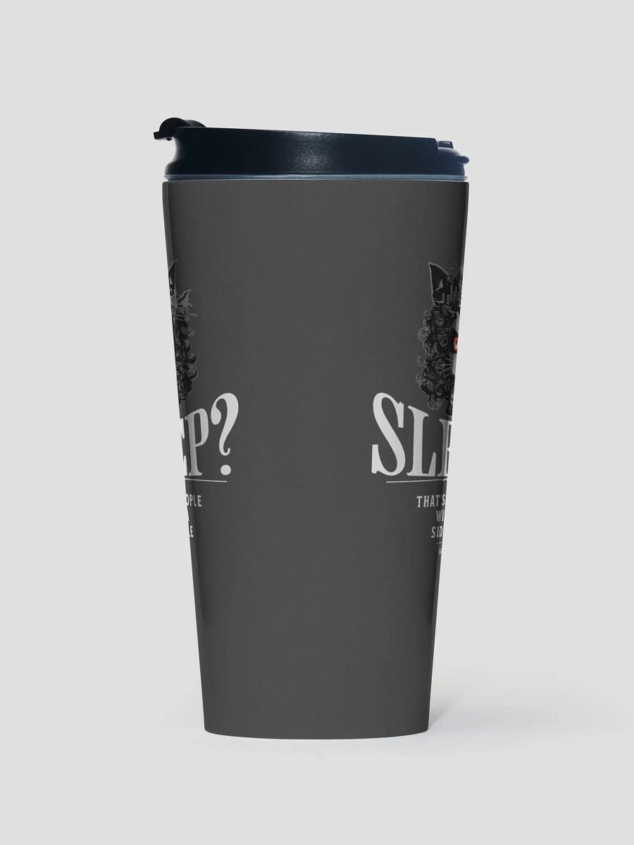 Sleepless Hustle: Intense Cat Eyes Stainless Steel Travel Mug product image (2)