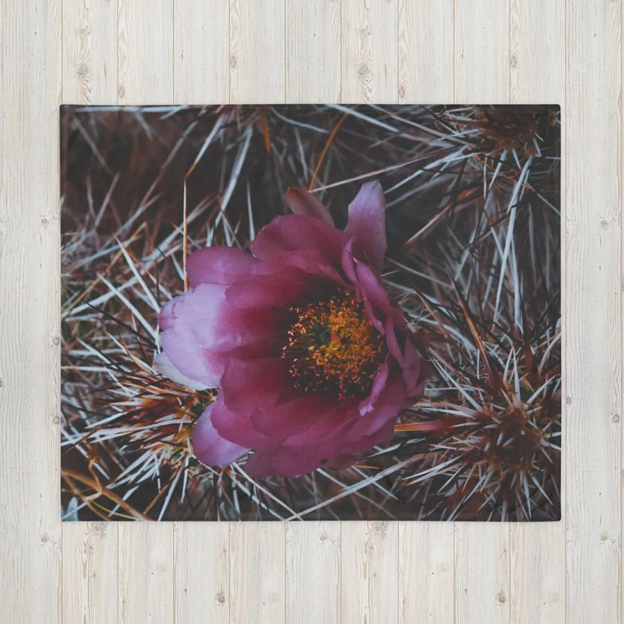 Pink Desert Flower Throw Blanket product image (4)