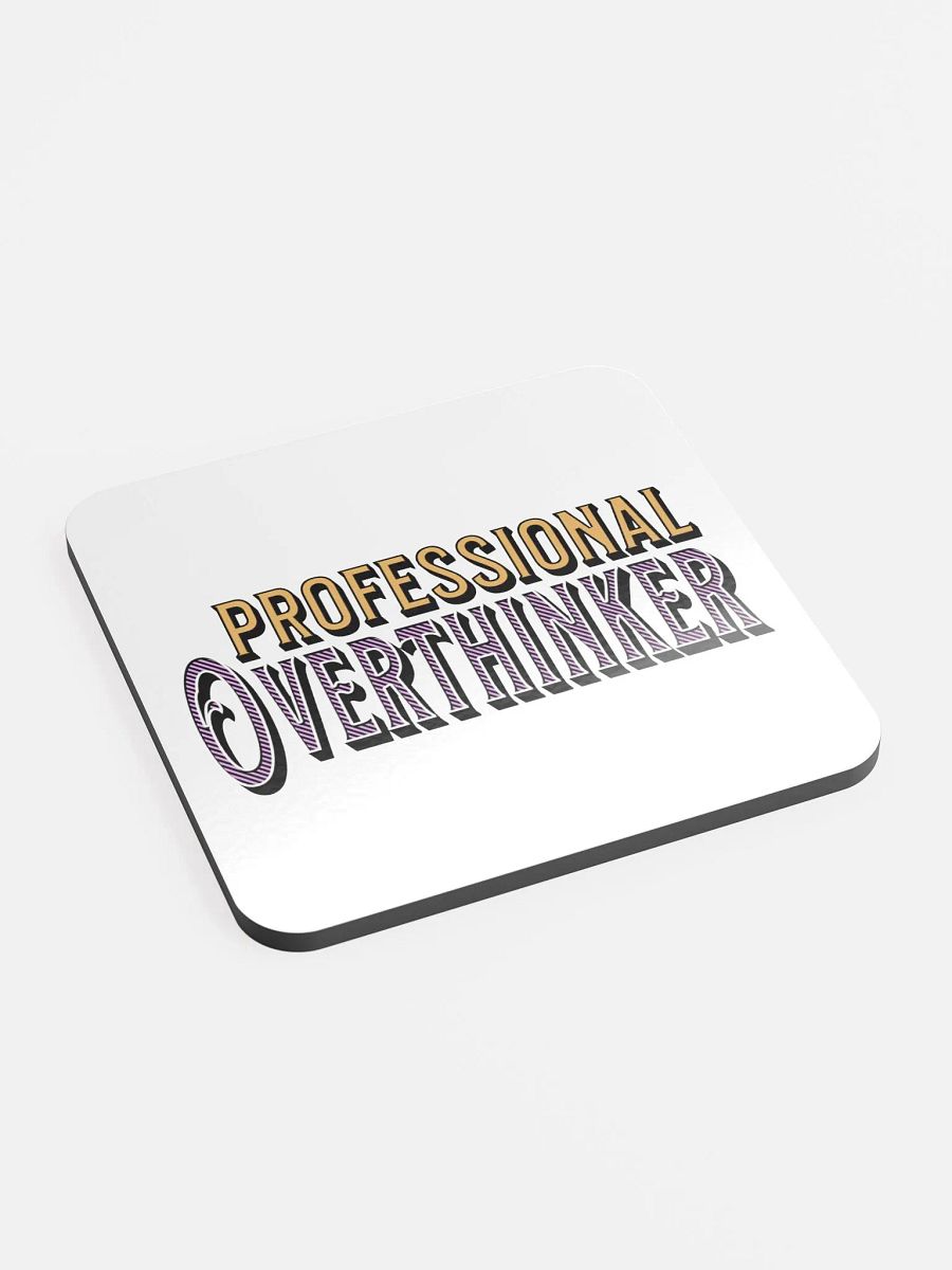 Professional Overthinking Golden Cork Coaster product image (3)