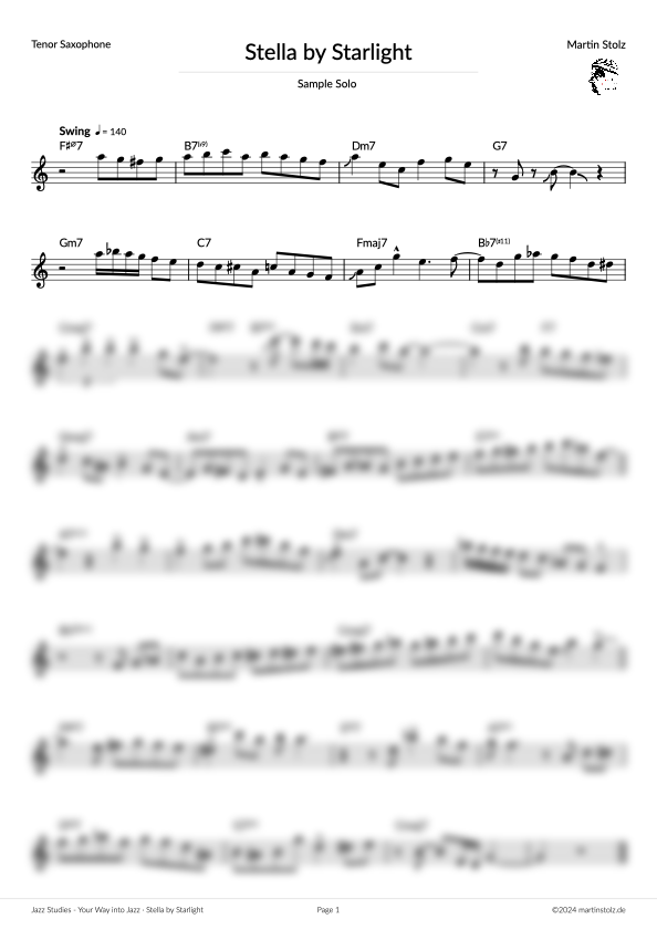 Stella by Starlight Tenor Saxophone (Improvisation) product image (2)