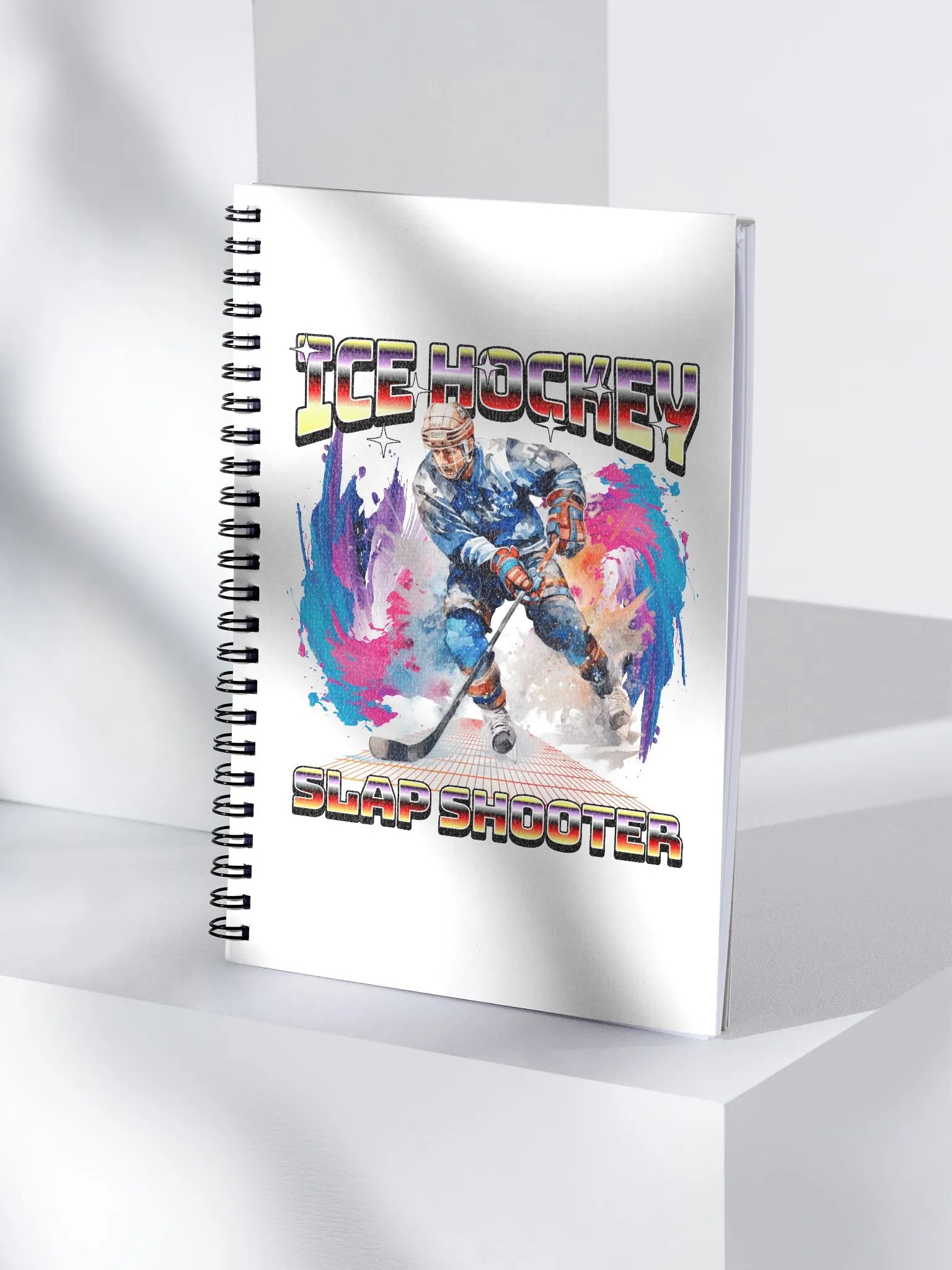 Ice Hockey Slap Shooter Vibrant Spiral Notebook product image (3)