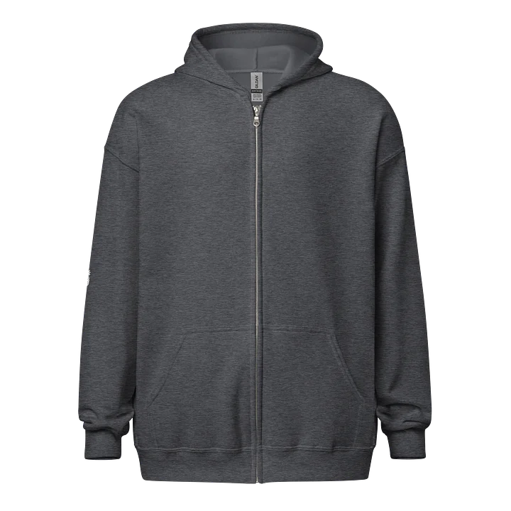 Lucky Pineapple® Dark Heather Gray Plush Fleece Minimalist Sleeve Unisex Zip Hoodie product image (1)