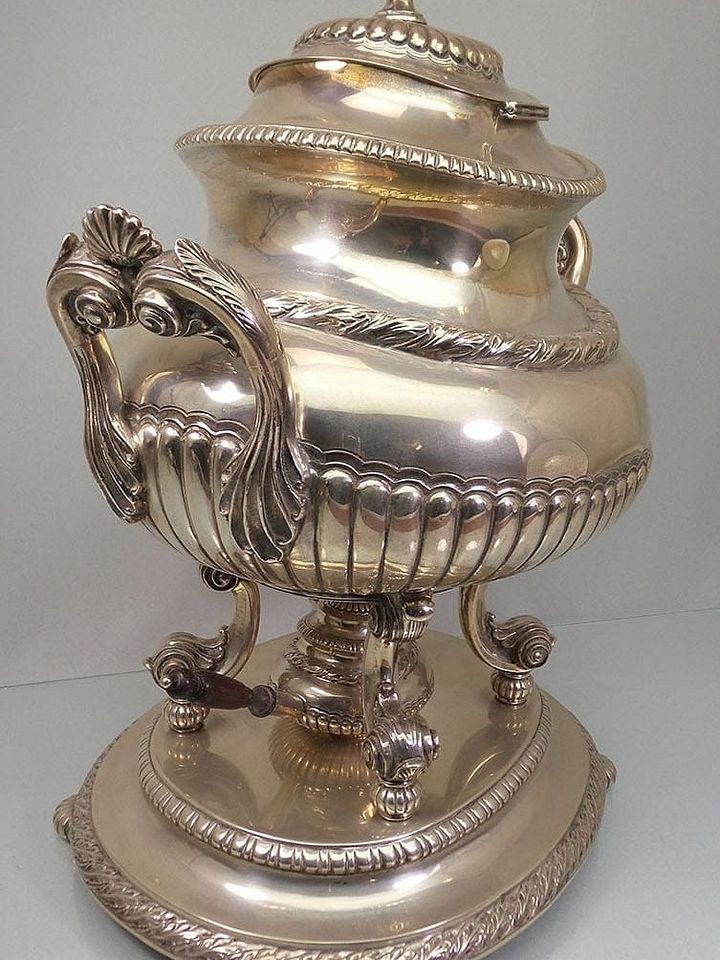 Raro Samovar em prata, século XIX, prata, decoração única e exclusiva, decoração de mesa de natal, presente product image (2)