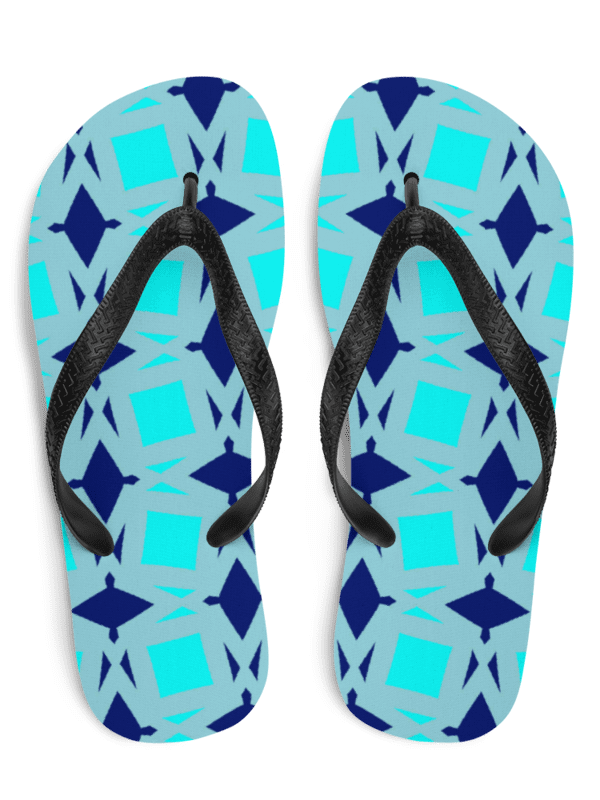 Blue Geometry Flip Flops product image (1)