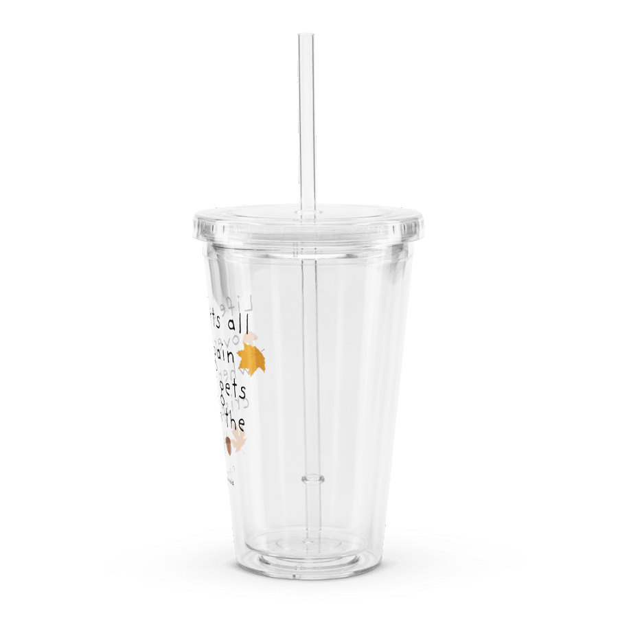Fall-Inspired Double Wall Clear Plastic Tumbler with Motivational Autumn Quote product image (4)