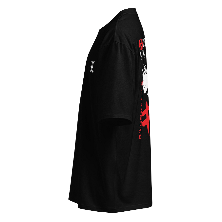 Death Note Anime L Symbol & Light Yagami Graphic Oversized Tee product image (3)
