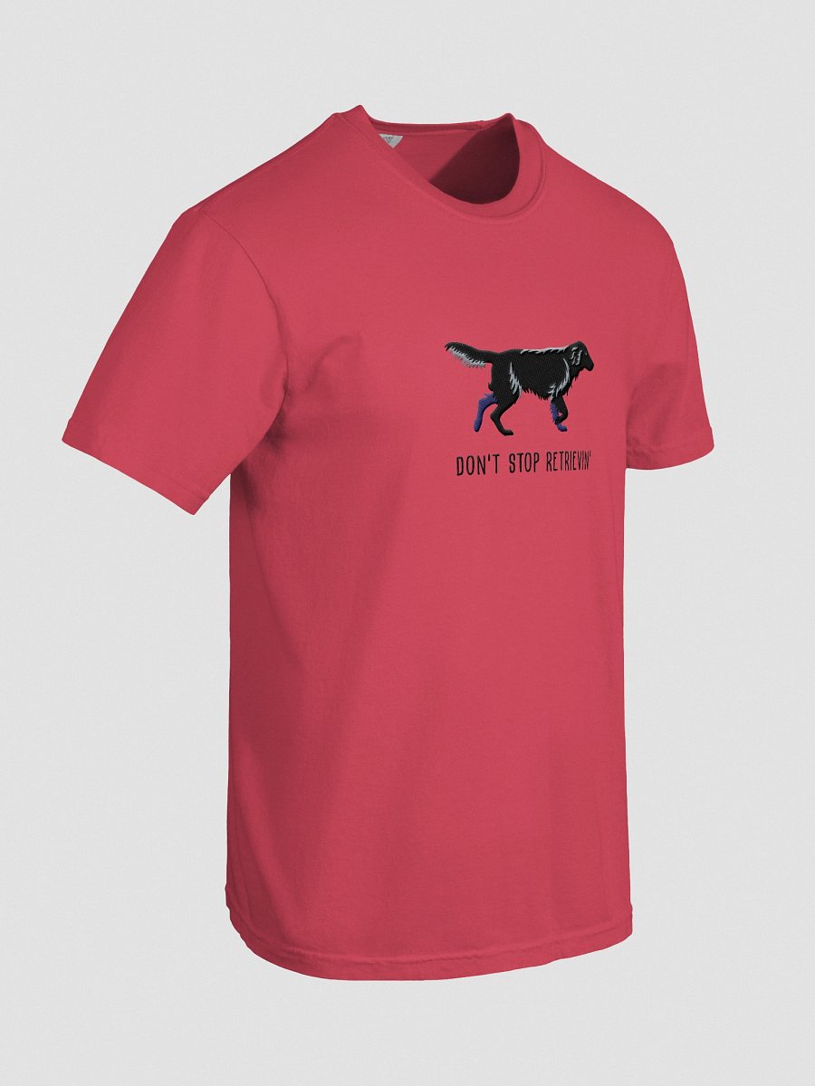 Don't Stop Retrievin' T-Shirt(Embroidered) of a Flat-Coated Retriever(Black) product image (8)