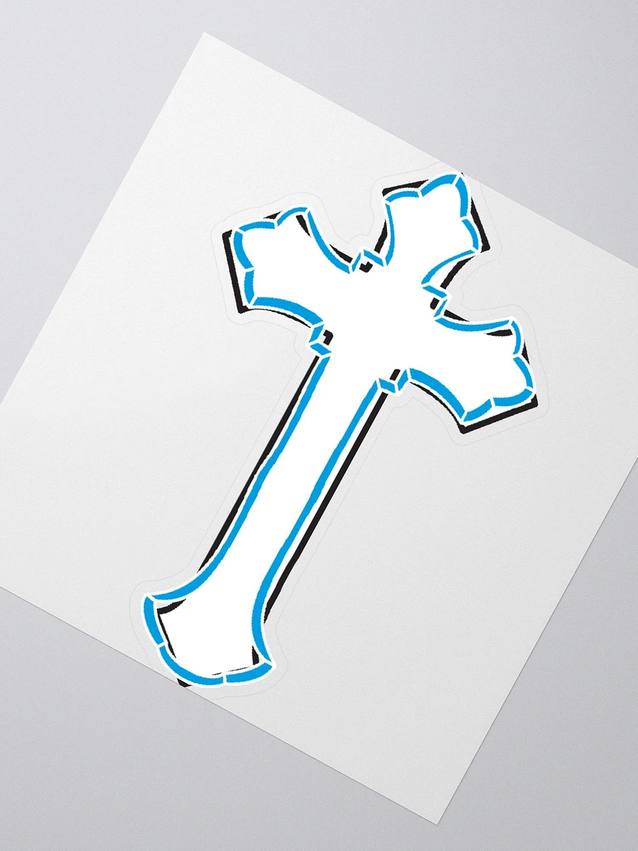 Blue & White Cross Sticker product image (1)