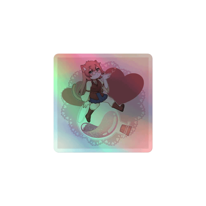 Valentines Catgirl Holographic Sticker Sheet product image (1)