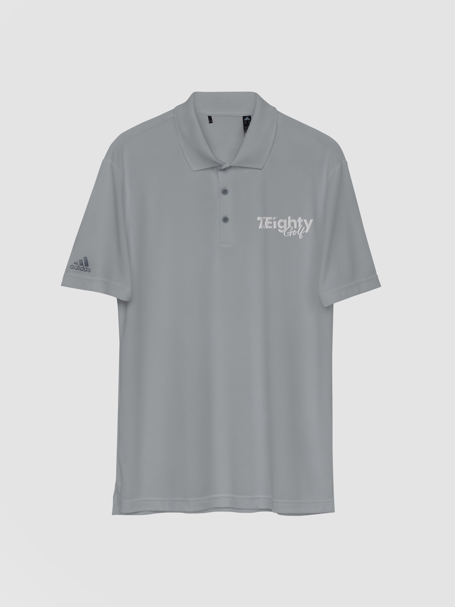 Adidas performance polo shirt (Grey Shirt/White Text) product image (1)
