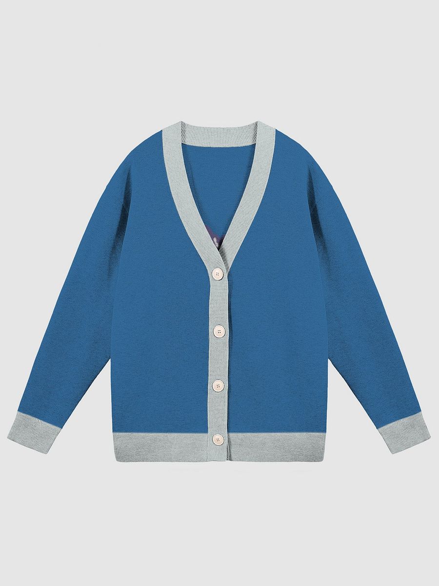 Bubbly and a B*tch (lg. lined design, duotone blue and green) knitwear cardigan product image (1)