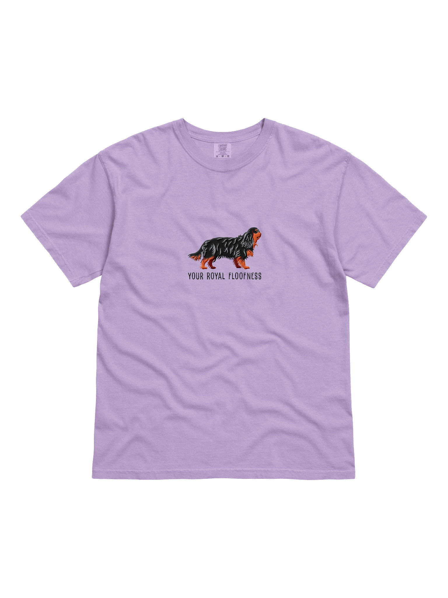Your Royal Floofness T-Shirt(Embroidered) of a King Charles Spaniel(Black & Tan) product image (31)