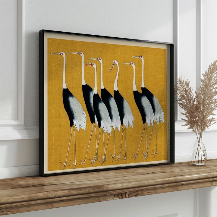 Red Crowned Cranes by Ogata Korin Vintage Japanese Woodblock Print product image (18)