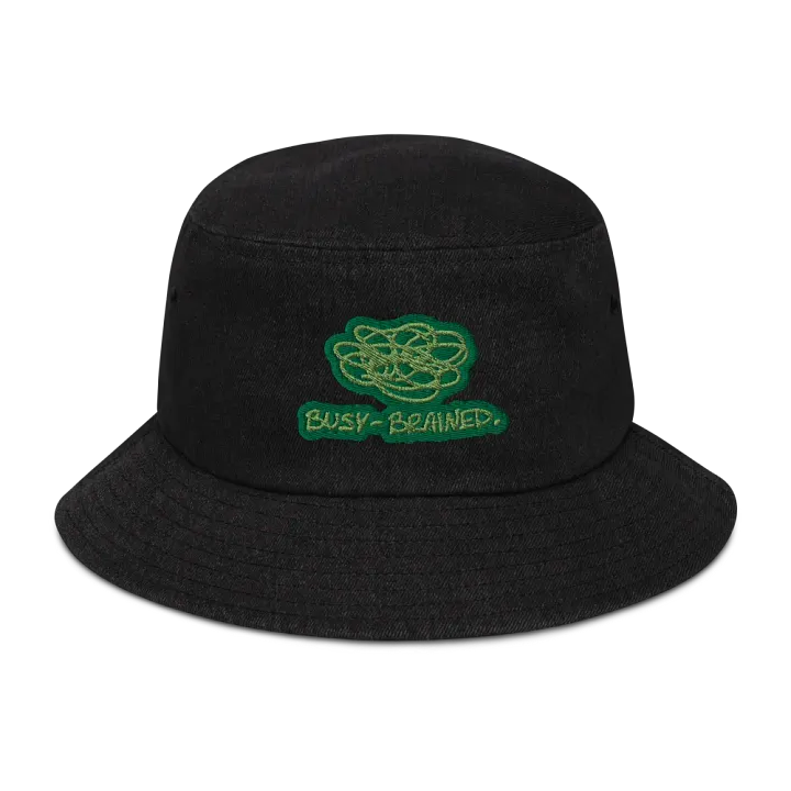 BUSY-BRAINED (moss) denim bucket hat product image (1)