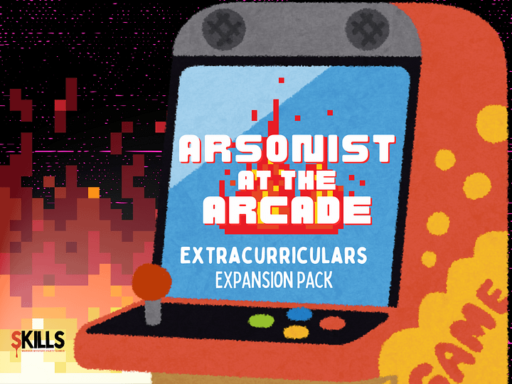 Arsonist at the Arcade - A Family-Friendly Videogame Themed Mystery Party Game - Extracurriculars Add-On product image (1)