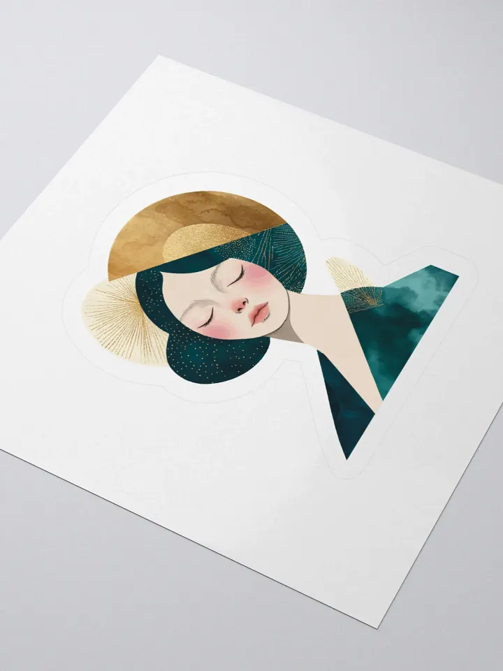 Golden Goddess Kiss Cut Stickers - Abstract Female Portrait product image (6)
