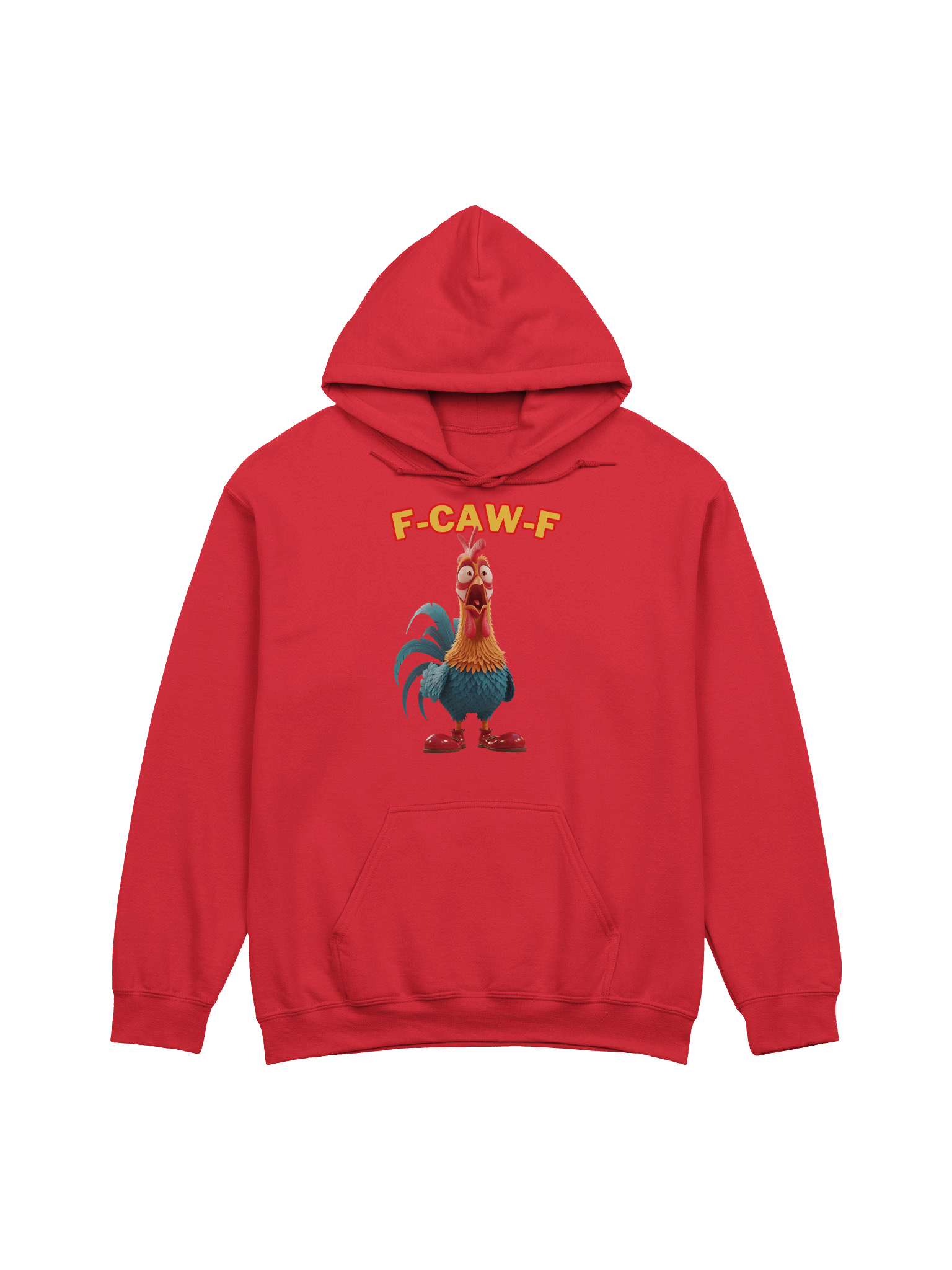 Funny Rooster Hoodie – Big Rooster Graphic Hoodie with “F-CAW-F” Slogan – Farm Humor Pullover, Gag Gift product image (7)