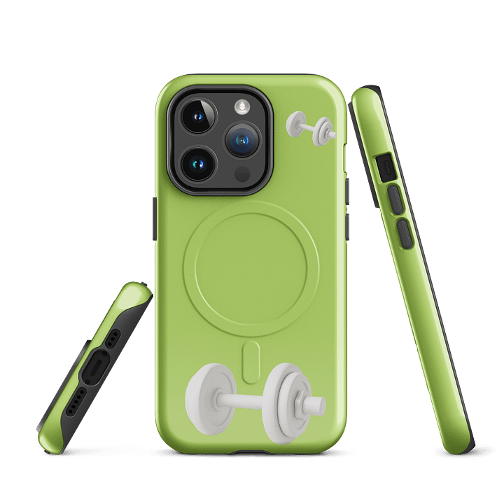 Green Double White Dumbbell iPhone® Case product image (2)