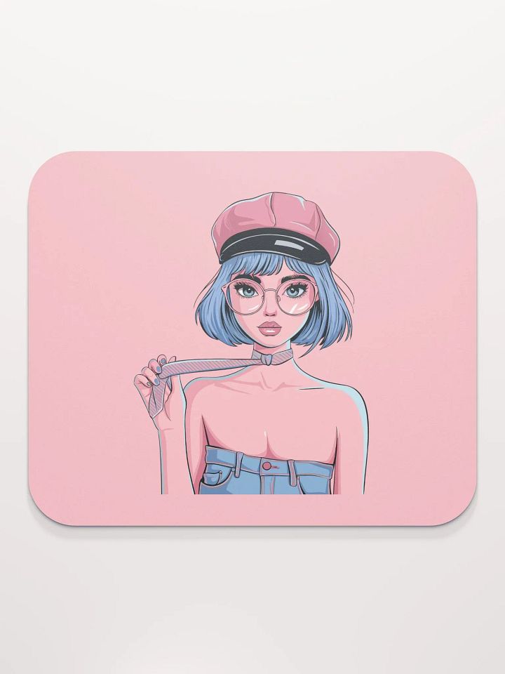 Chic Blue Hair Mouse Pad product image (2)