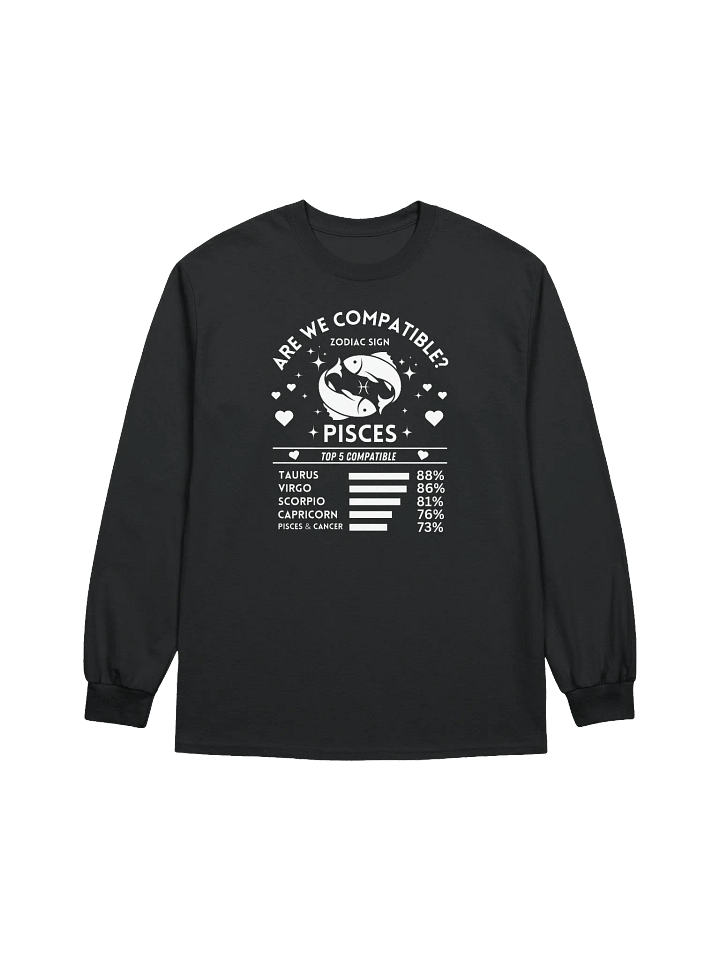 Pisces Zodiac Sign Romantic Compatibility - Gildan Ultra Cotton Unisex Long Sleeve T-Shirt - Dark Colors product image (2)