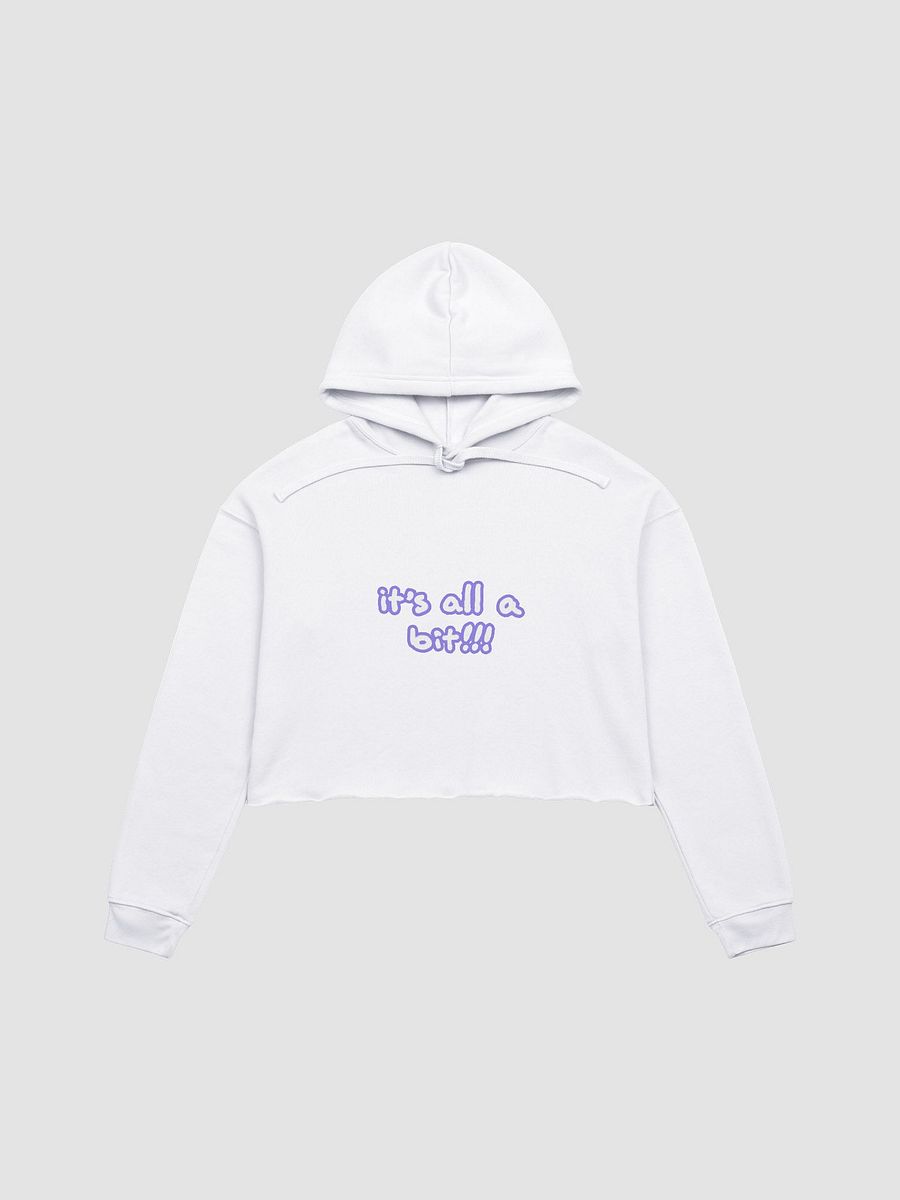 “It’s all a bit!!!” (lined design, #9081ED) fleece cropped hoodie product image (30)