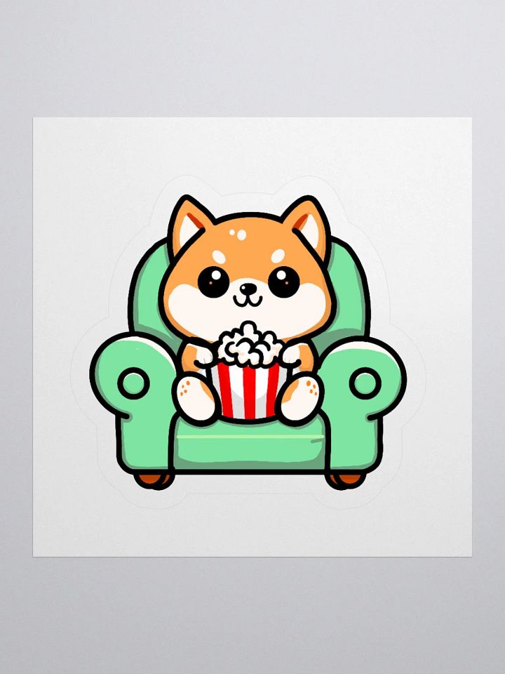 Shiba Inu Popcorn Party Stickers product image (1)
