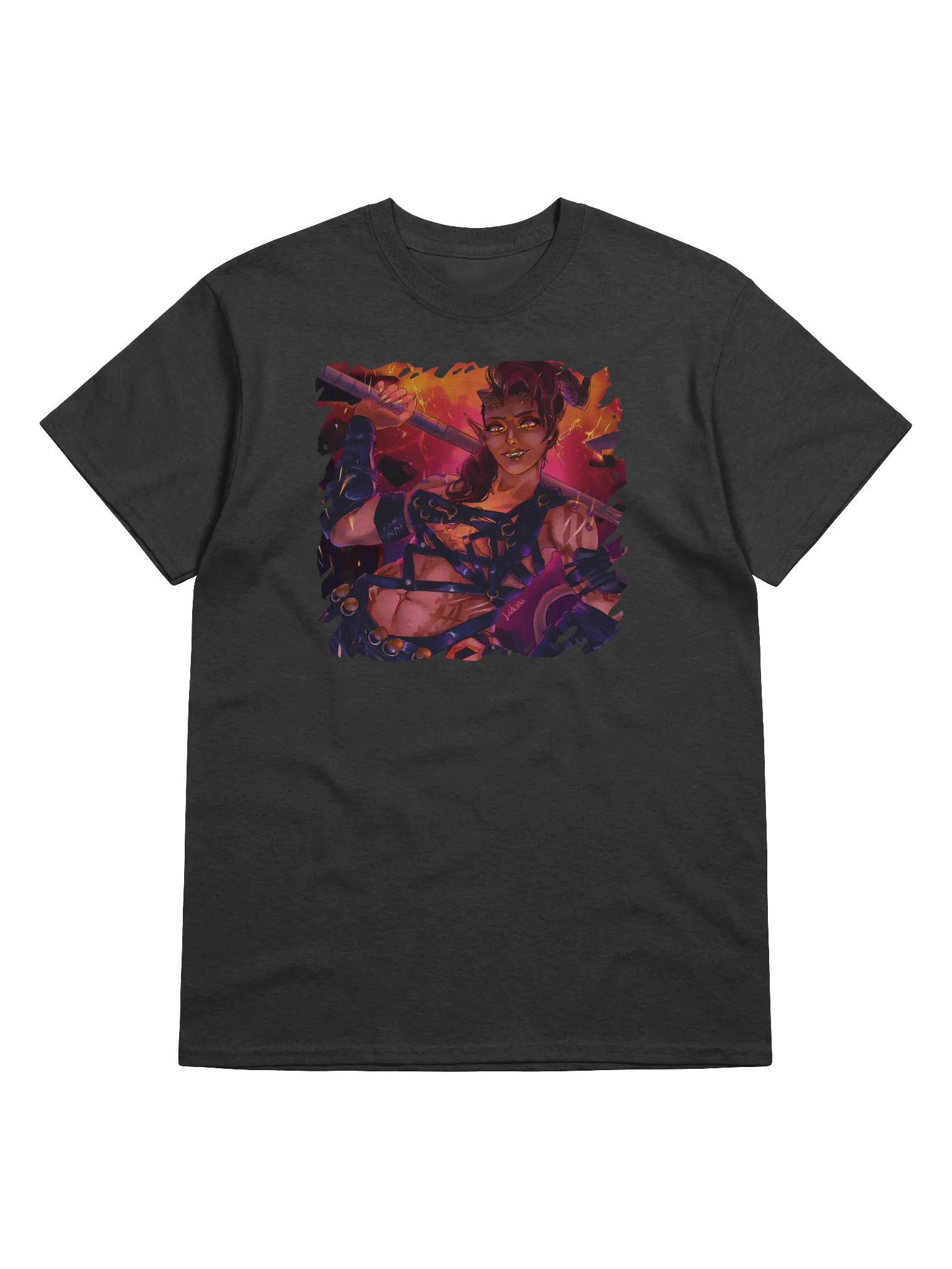 Fury of Avernus - Tiefling Barbarian Fanart - Gildan T-Shirt - Art by CosmicChroma product image (3)