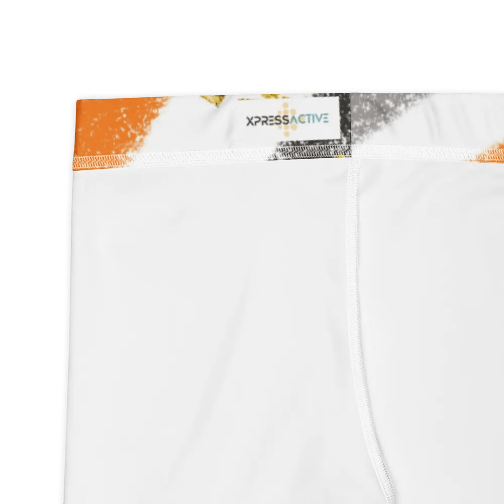 Black Orange abstract vintage print leggings product image (3)