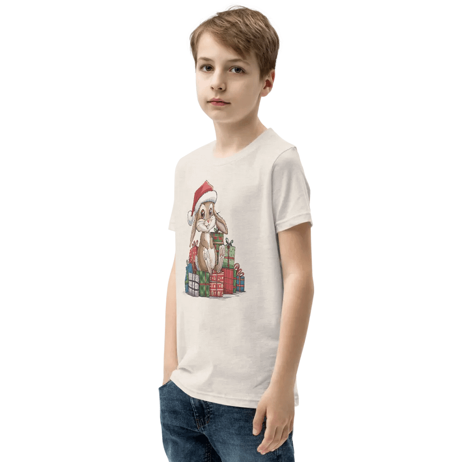 Santa Bunny Youth Short Sleeve T-Shirt product image (3)