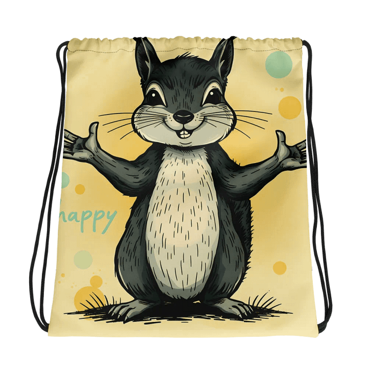 Happy Squirrel All-Over Drawstring Bag product image (1)