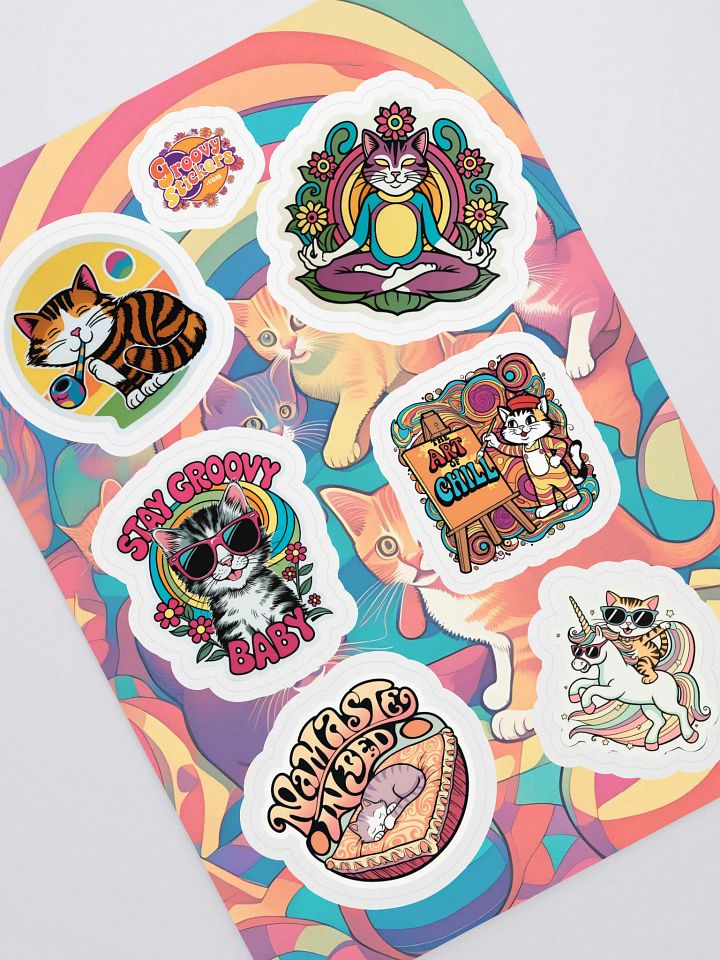 Psychedelic Kittens Kiss Cut Sticker Sheet product image (1)