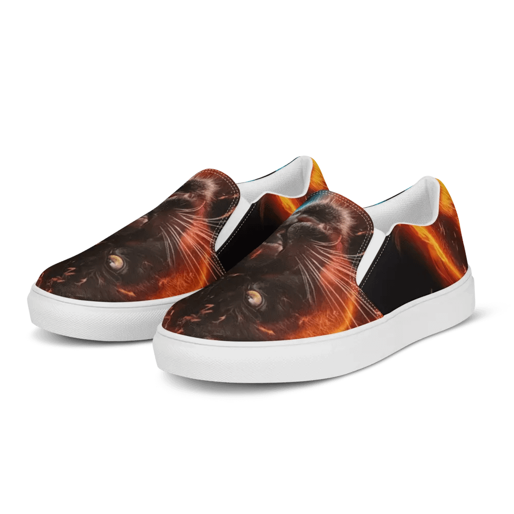 Ethereal Panther Fire and Ice Women's Slip-On Canvas Shoes product image (3)