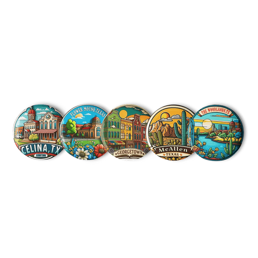 Texas Towns & Landscapes - Set Of 5 Pins product image (2)