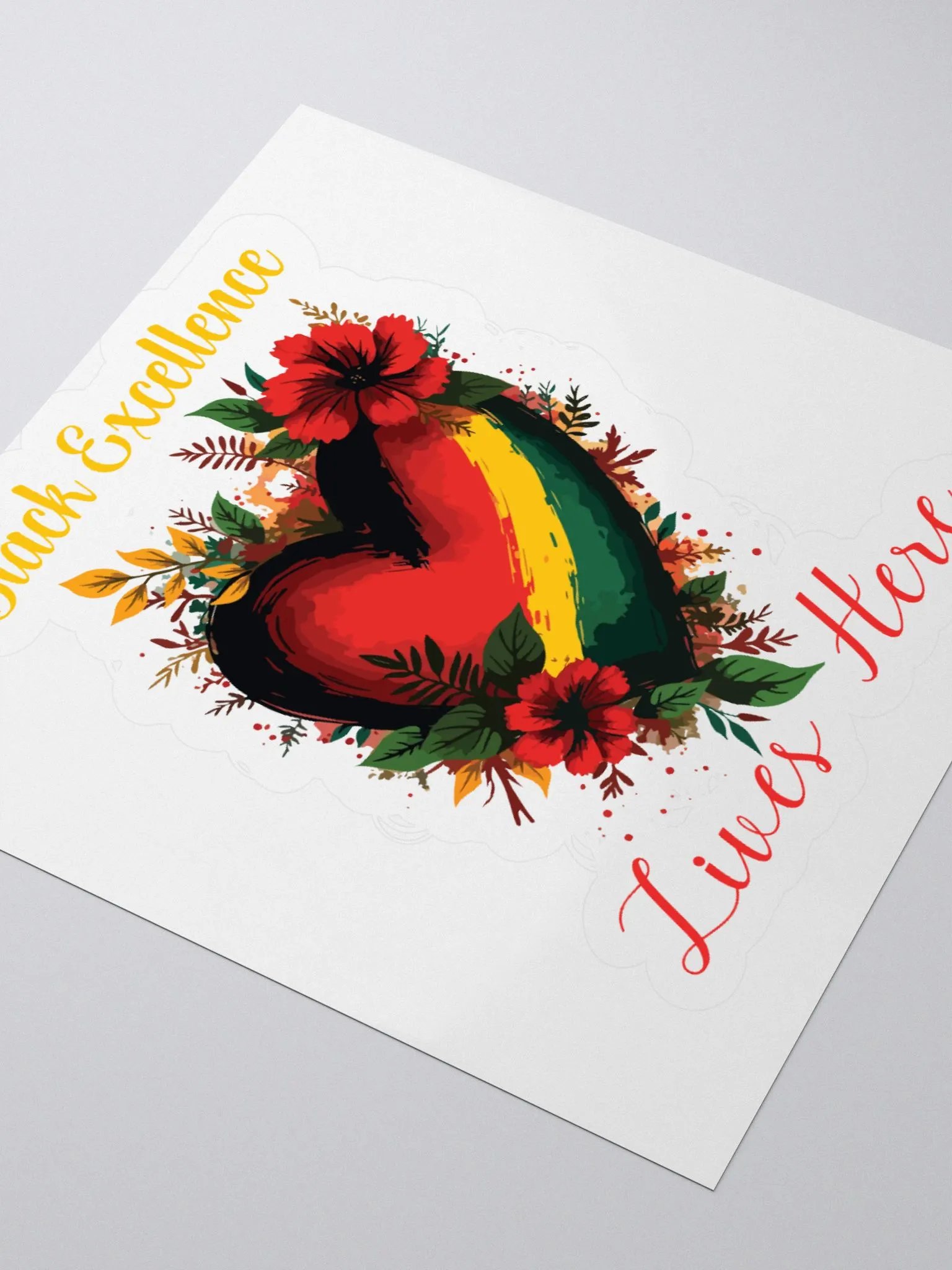 Black Excellence Lives Here Kiss Cut Stickers product image (8)