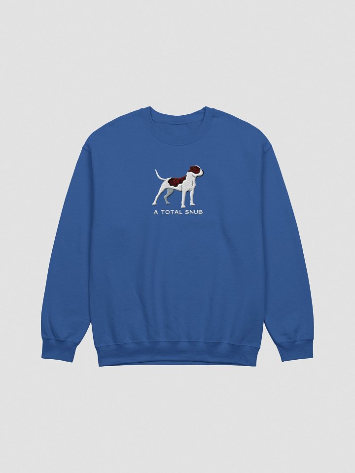 A Total Snub Sweatshirt (Embroidered) of an American Bulldog(Brindle & White) product image (10)