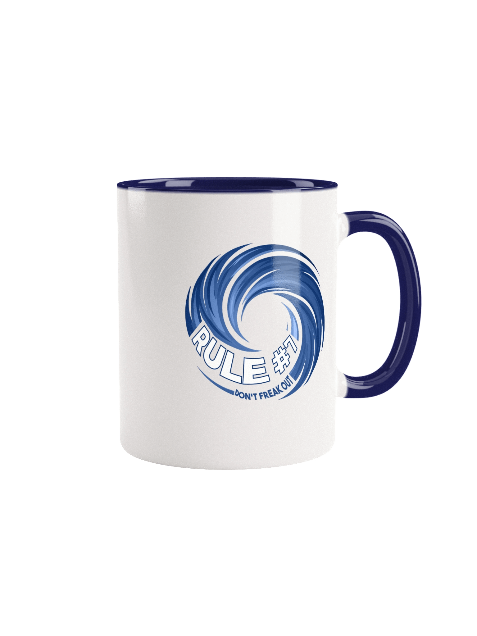 Rule #7 Logo Ceramic Mug Blue and White product image (3)