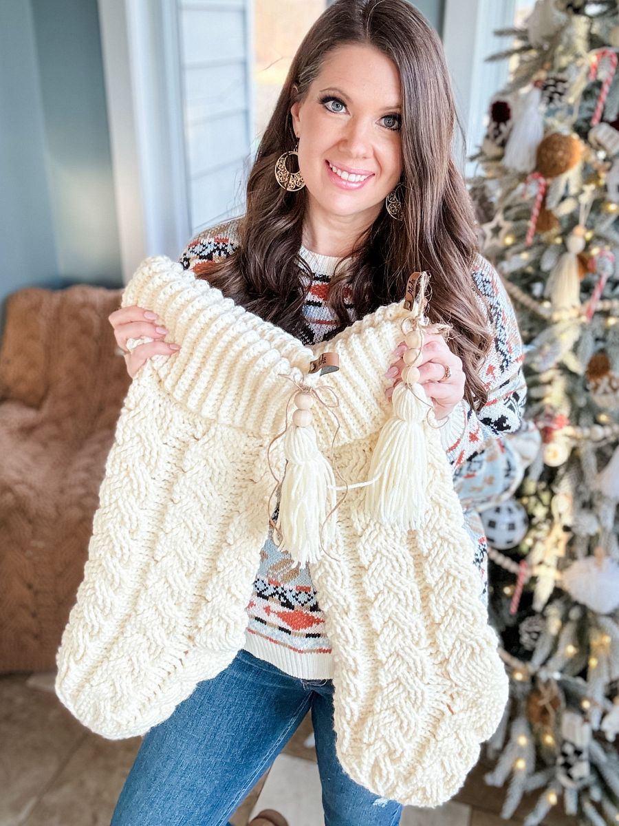 Cozy Cottage Cable Stocking Crochet Pattern product image (5)