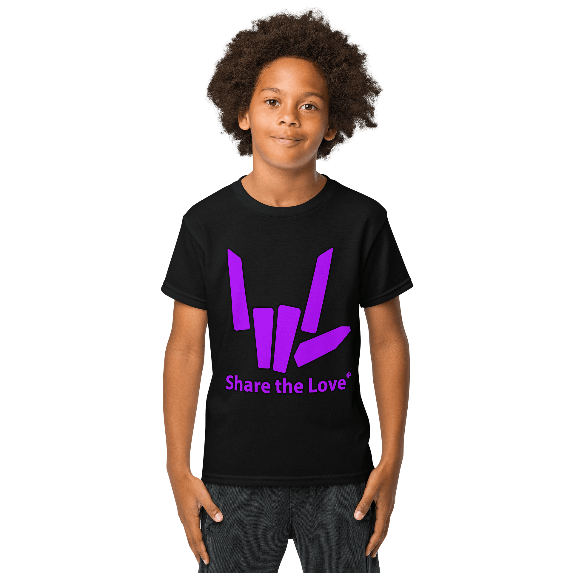 Purple Share The Love Classic Youth Tee product image (1)