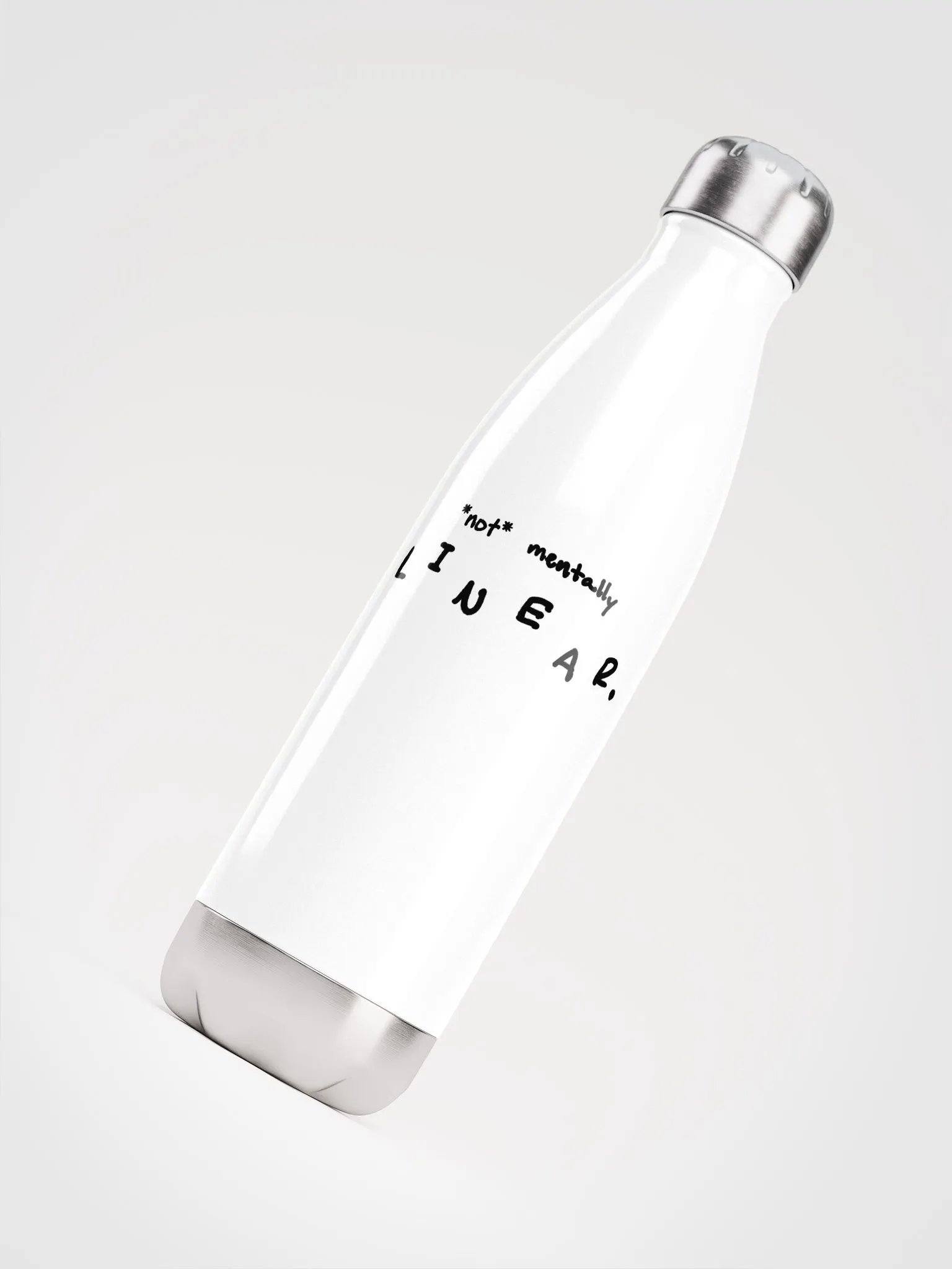 *not* mentally linear stainless steel water bottle product image (2)
